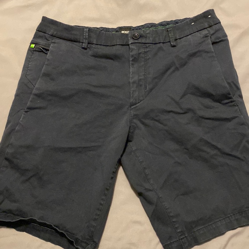 Mens Hugo Boss Navy Khaki Shorts